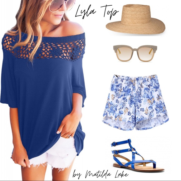 Lyla Crochet Neck Off The Shoulder Top - Picture 6 of 7